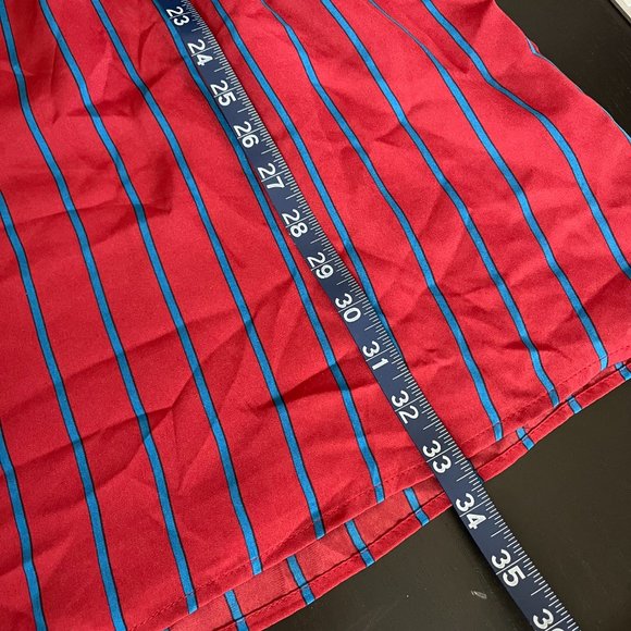 NWT Flared shoulder bishop sleeve vintage inspired striped dress sz Large - Picture 10 of 15